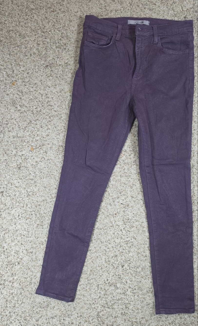 Joe’s Jeans High Rise Coated Plum Perfect Skinny Pants Size 28